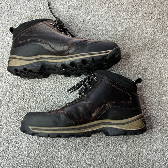 Timberland boots Men\'s size 7 Dark Brown Leather Lace Up Ankle outdoor workwear main image 9